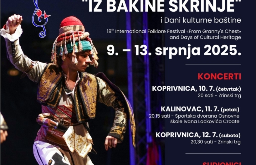 Najava: 18. Međunarodni festival folklora "Iz bakine škrinje" i "Dani kulturne baštine"