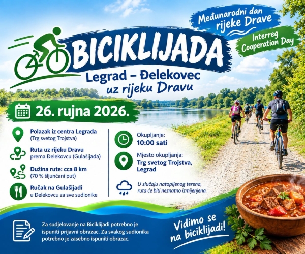 Biciklijada Legrad-Đelekovec uz rijeku Dravu