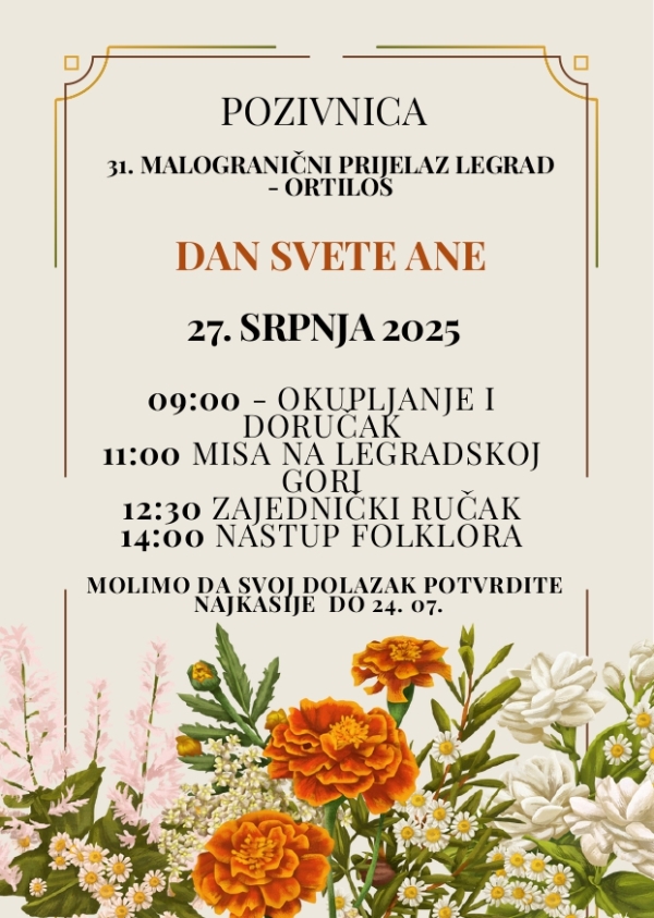 31. malogranični prijelaz Legrad - Ortilos povodom blagdana Svete Ane