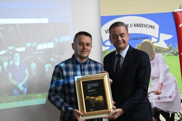 Krunoslav Srbljinović iz Gorice proglašen najperspektivnijim mladim proizvođačem mlijeka u prošloj godini
