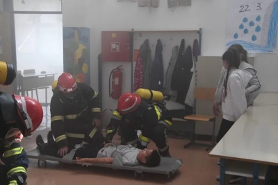 Vježba evakuacije i gašenje požara učionice u prostoru Osnovne škole Kalnik