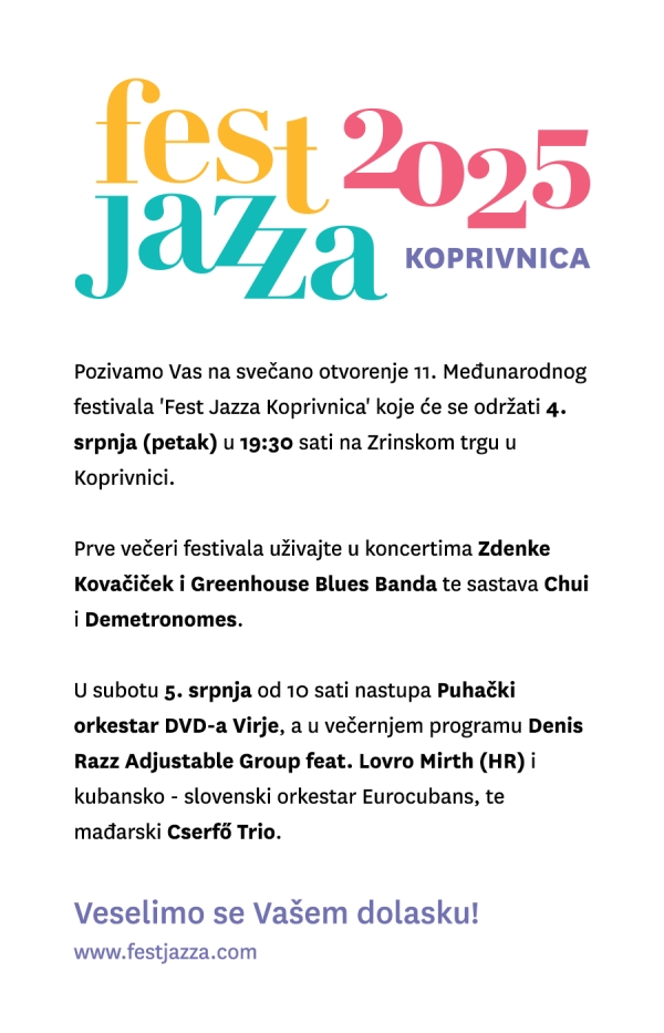 11. Međunarodni jazz festivala &#039;Fest Jazza Koprivnica&#039;