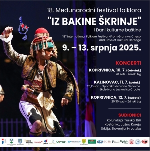 Najava: 18. Međunarodni festival folklora &quot;Iz bakine škrinje&quot; i &quot;Dani kulturne baštine&quot;